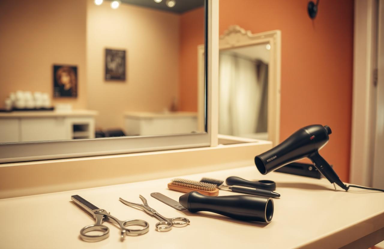 Professional salon styling station representing the quality services available to Endicott clients at Marion's Hair Design.